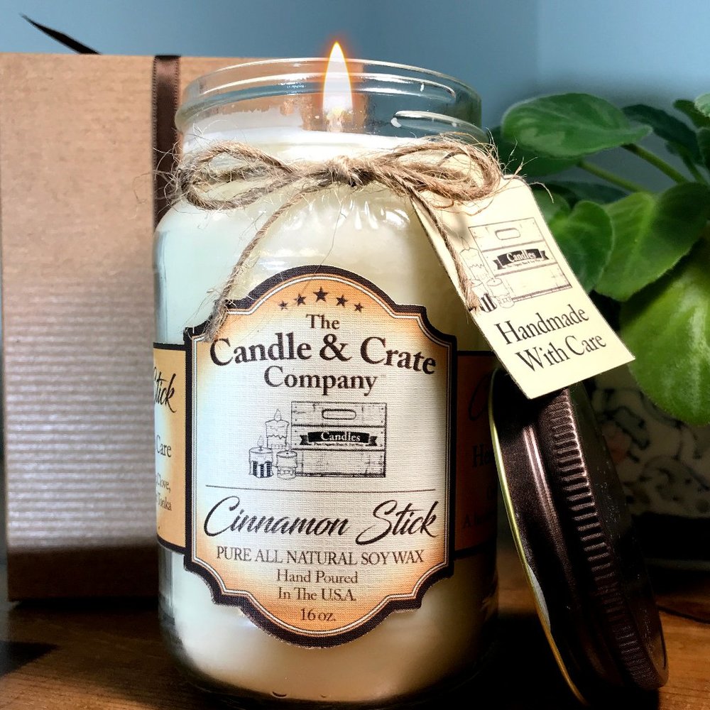 Cinnamon Stick 16oz. Mason Jar, Soy Wax Candle